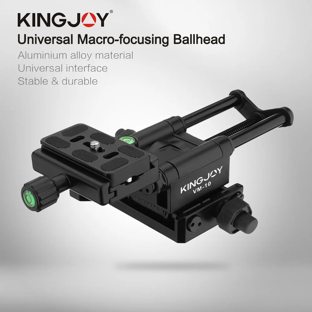 KINGJOY шариковая головка для съемки крупным планом быстросъемная пластина 2D для Nikon Canon sony DSLR камера штатив слайдер