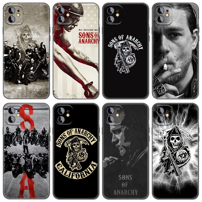 Sons Of Anarchy Phone Case For Apple iPhone 13 12 Mini 11 Pro Max XR X XS MAX 6 6S 7 8 Plus 5 5S SE 2020 Black Cover Coque Funda cheap iphone xr cases