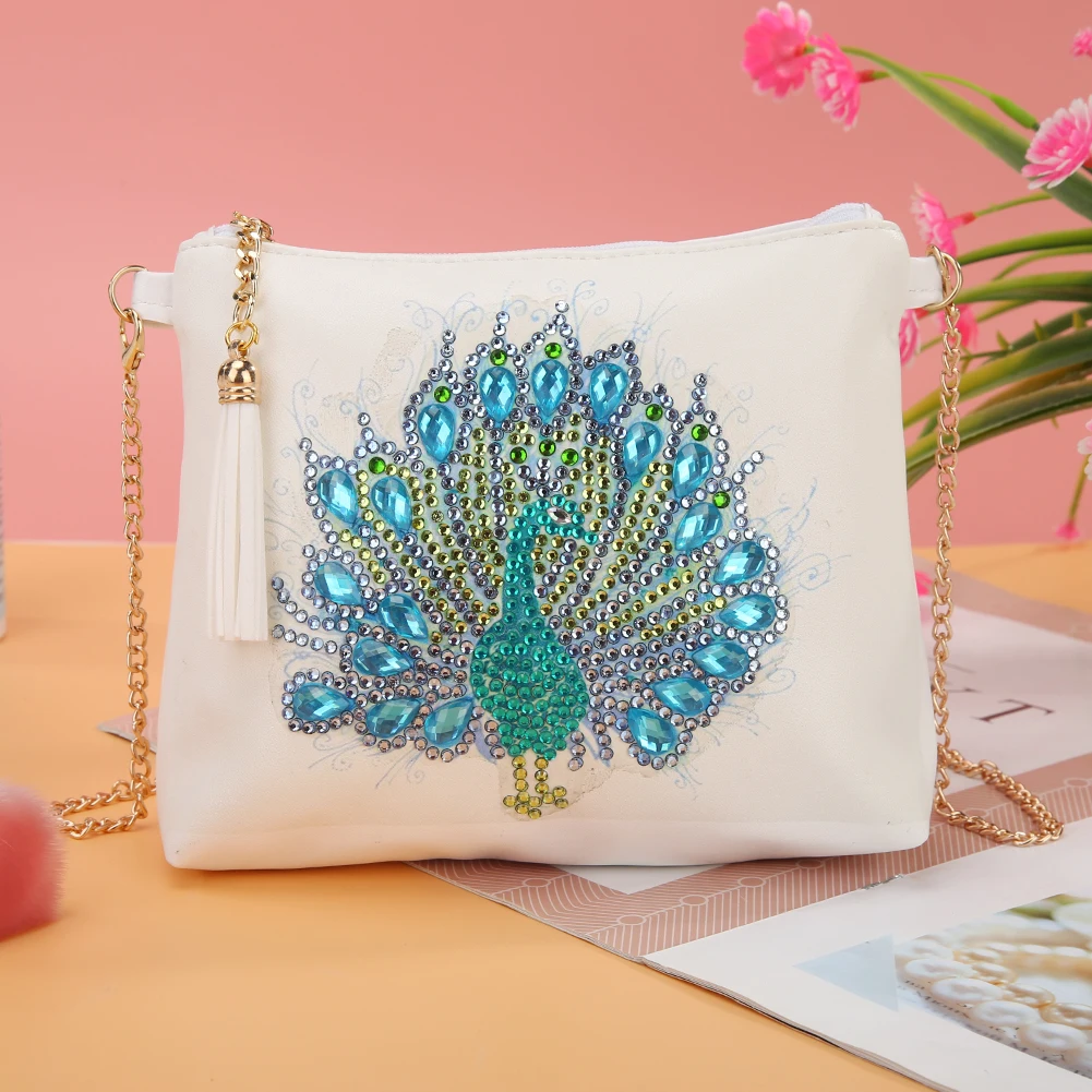 Diamond Painting 5D Butterfly Flower Leather Crossbody Chain Bags DIY Diamond Embroidery Bag Purse Pouch diamond painting