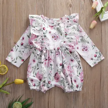 

USA Newborn Kids Baby Girl 0-24M Sweet Floral Clothes Romper Jumpsuit Outfits