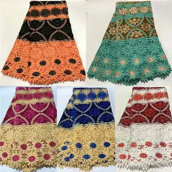 

african lace fabric 2020 high quality guipure lace latest cotton swiss voile lace french cordd lace fabric 5yards/lot ! ZQ40526