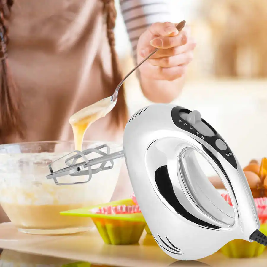 

Stainless Steel 5 Speed Dough Mixer Baking Mixing Tool Hand Blender EU Plug 220V Kitchen Gadgets Practical Small Appliances