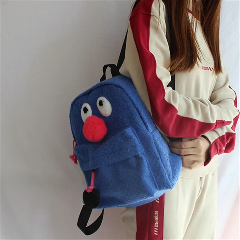 

Brand Design Net red ins shoulder bag female cute girl big children backpack red nose clown cartoon plush cute bag female