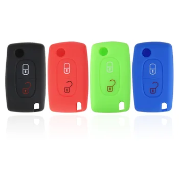 

New Key 2 Button Silicon Remote Folding Shell Case Cover For CITROEN For PEUGEOT Free Shipping