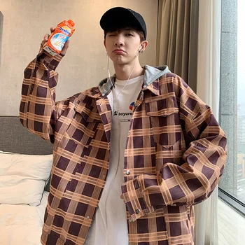 

2019 Autumn New Japanese Men's Wild Super Fire Plaid Korean Version Of The Trend Of Handsome Casual Student Jacket