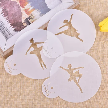 

3PCS Ballerina Shape Sugar Cake Decoration Icing Sugar Hollow Out Coffee & Cookie Garland Moulds
