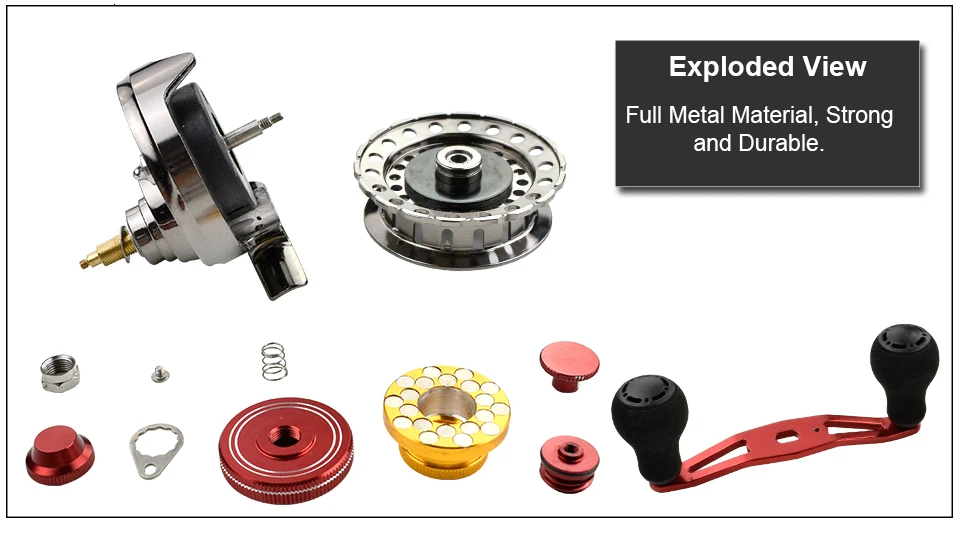 K8356 Metal Fishing Rafts Fly Fishing Reel 6+1BB 2.61 Red Left Right Hand Bait Casting FreshSaltwater Magnet Brake Front Reel (18)