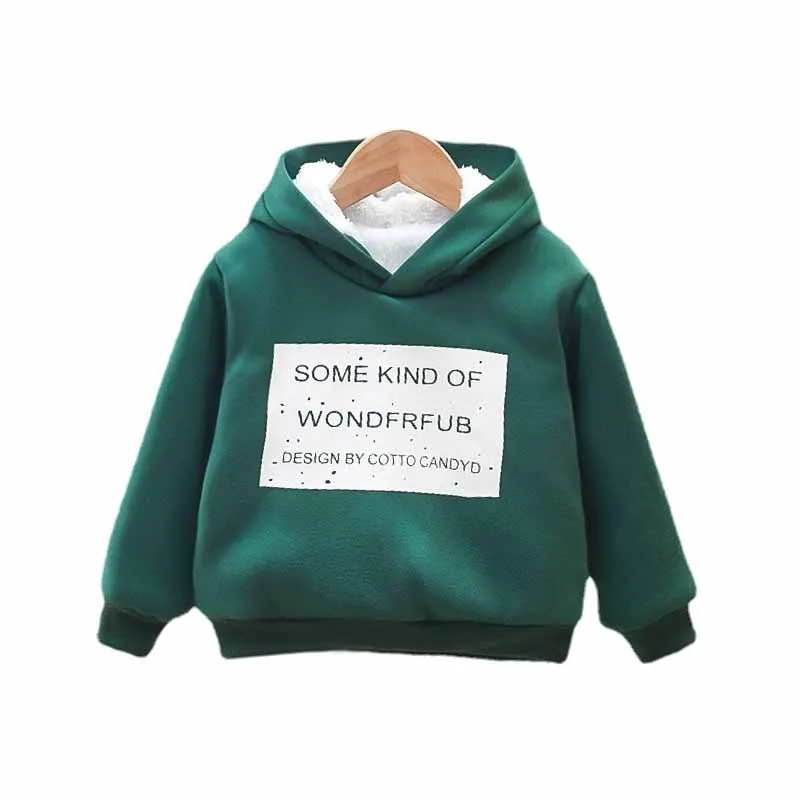 

Toddler Boys Girls Sweatshirt Casual Hoodies Baby Winter Plus Velvet Thickening Warm Long Sleeve Fashion Print Hooded Sweater