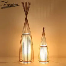 Светодиодный бамбуковый торшер в китайском стиле для гостиной, напольные светильники, Светильники для спальни, отеля, кухни, Декор, стоящая лампа