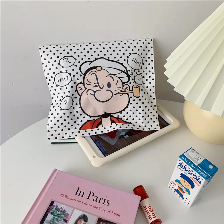 5 шт. Popeye моряк мультфильм сумка кавайная Корея Подарочная сумка Dot Высокая емкость крафт-бумага мешок Одежда канцелярские принадлежности Упаковка