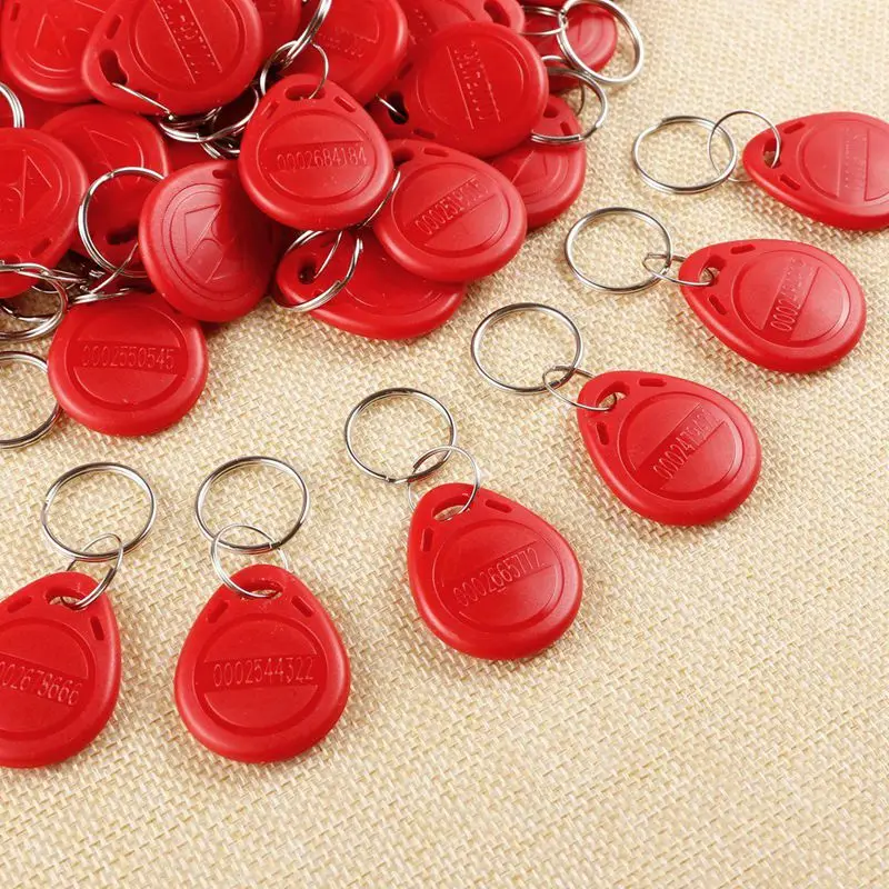 100 шт. Cle ID RFID пульт дистанционного управления идентификационная карта дверная система Входная метка доступа значок маркер замок 125 кГц красный