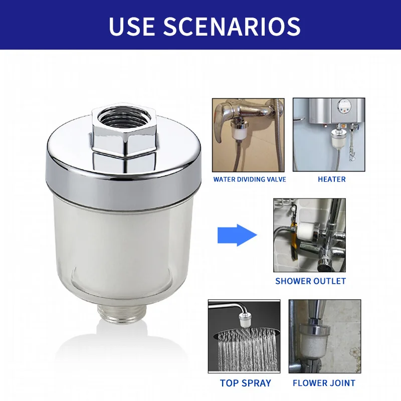 Transparent Faucet Water Filter Cartridge Shower Water Filter Water Outlet Purifier PP Cotton Filter Shower Filter Household Mini Tap Water Clean Bath Shower