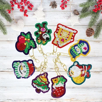 

Shaped Diamond DIY Diamond Painting Christmas Reindeer Keychain Pendant Diamond Embroidered Cross Stitch Tote Decoration LD677
