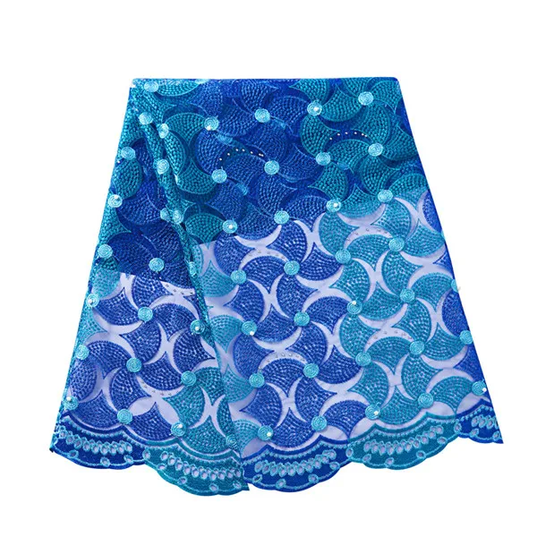 royal blue Последние африканские кружевные ткани вышитые французские шнурки ткани высокого качества Тюль африканские бусы кружевная ткань тюль кружево - Цвет: royal blue