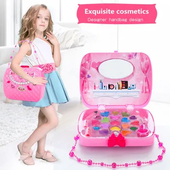 

Kid Makeup Set Toys Suitcase Storage box Sessing Cosmetics Plastic Beauty Safety Pretend Play Children Girl Makeup Games Gifts