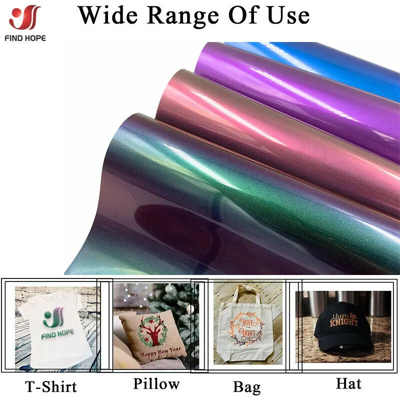PU Chameleon Color Change HTV Hologram Aurora effect Heat Transfer Vinyl Hot Press Iron On Easy To Weed TShirt bag 30*25cm/50cm