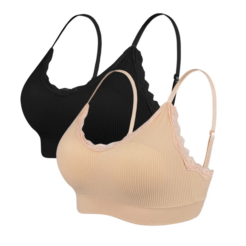 2PC-Lace-03 LOOZYKIT, кружевная мини-майка для девушек, спортивные топы для йоги, беспроводной бюстгальтер с подкладкой, бесшовный топ на бретелях для женщин, одежда для бега - Цвет: 2PC-Lace-03