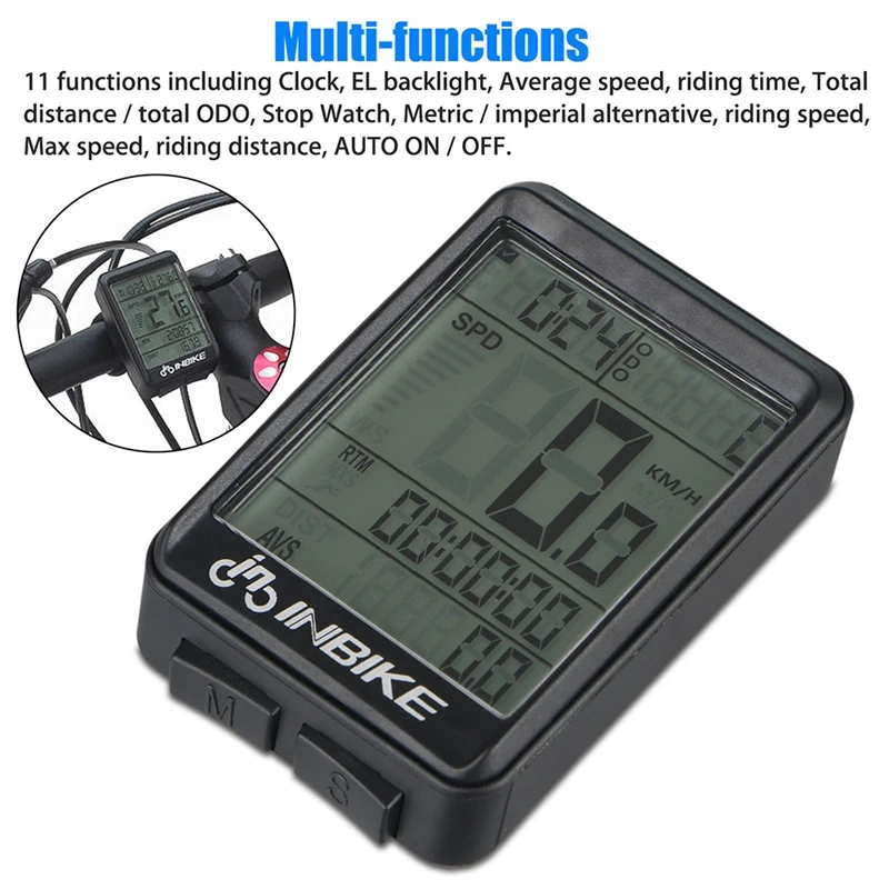INBIKE Waterproof Digital Wireless Cycling Bike Bicycles Computer Odometer Speedometer