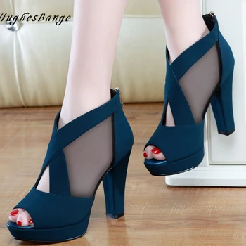 

shoes for women high heels high fashionsandals Summer new sexy fish mouth Wedge heel high heel Net Korean Wild sexy Open toe