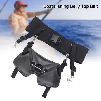 

Black Portable With Belt Safety Fishing Belly Top Set Tool Adjustable Buckle For Boat Rod Holder Waist Support Vest Protection