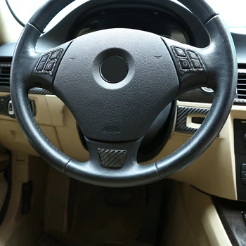 

Car Steering Wheel Button Frame Decorative Sticker Trim For BMW E90 E92 2005-2012 Carbon FIber Styling Automotive Interior Strip