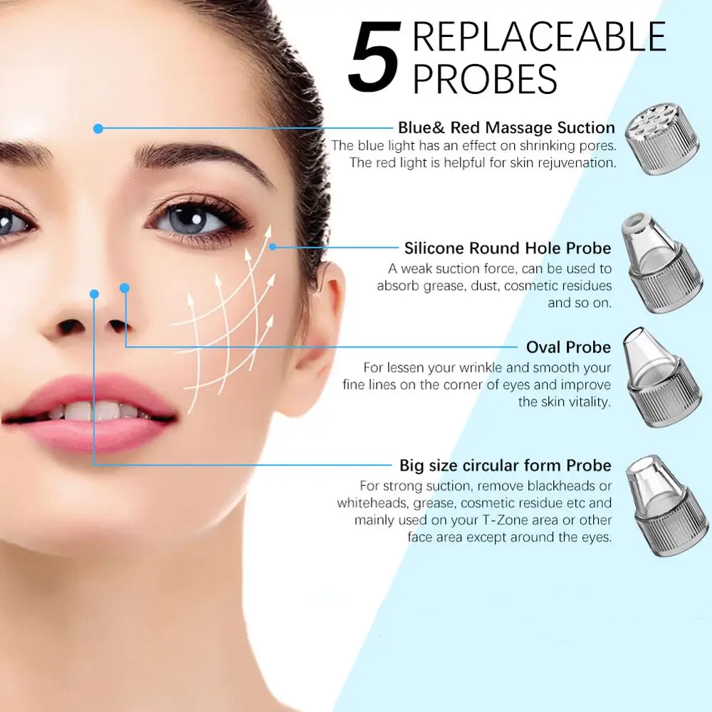 ANLAN Blackhead Remover Vacuum Pore Cleaner Acne Comedones Removal Black Head Remover Face Care Pimples Tools 3