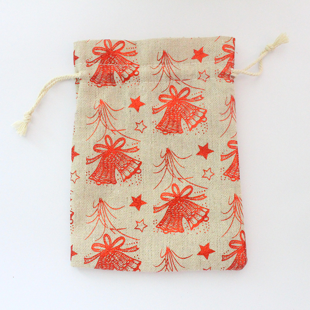 Bird New Year Bag Jewelry Sachet Packing Organizer Christmas Pouches 10Pcs/Lot Santa Gift Drawstring Bag Can Print Logo