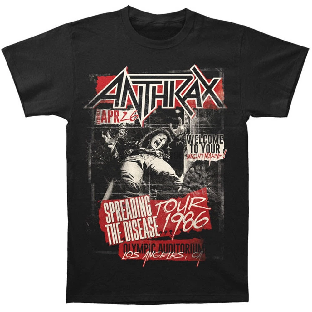 Аутентичная футболка ANTHRAX STD86 расширитель болезни тур 1986 новые футболки мужская