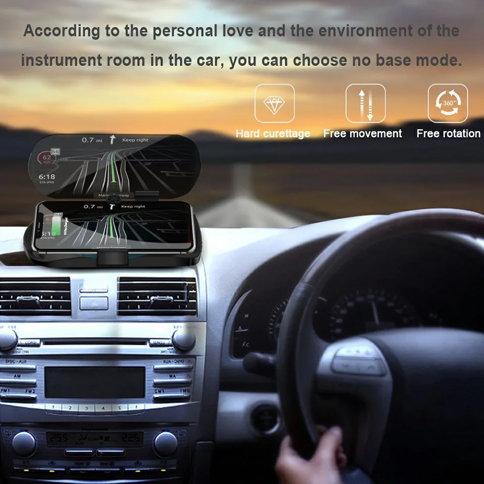 Беспроводное зарядное устройство HUD держатель для мобильного телефона gps навигация аксессуары для салона автомобиля Подставка для зарядки