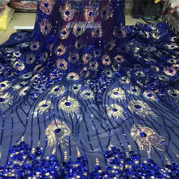 

royal blue lace fabric Sequin Lace Fabric sequence lace fabric dry lace fabrics high quality cotton lace fabric