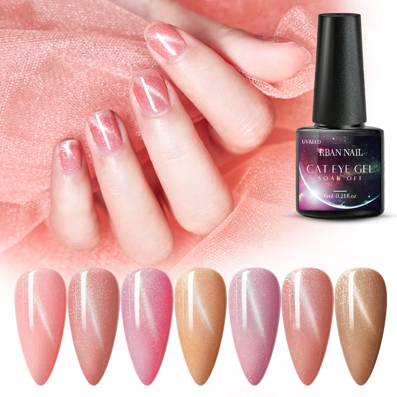 RBAN NAIL 6 мл розовый магнитный кошачий глаз гель лак для ногтей Sock Off длительный УФ-гель лак для нейл-арта маникюрный лак Инструменты