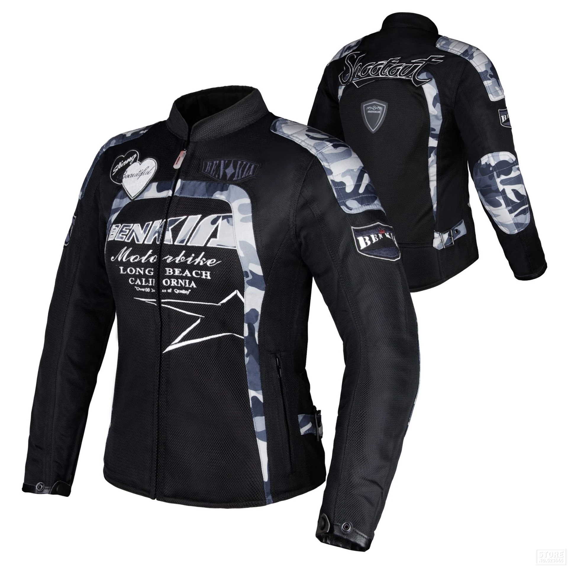 BENKIA мотоциклетная куртка женская дышащая сетчатая гоночная мотоциклетная куртка для мотокросса защищающая Ретро Повседневная мотоциклетная куртка