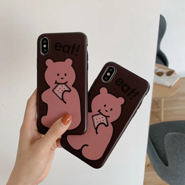 Милый черный ретро чехол для телефона с печеньем iPhone X XR XS 11 Pro MAX силиконовый 7 Plus 8 6