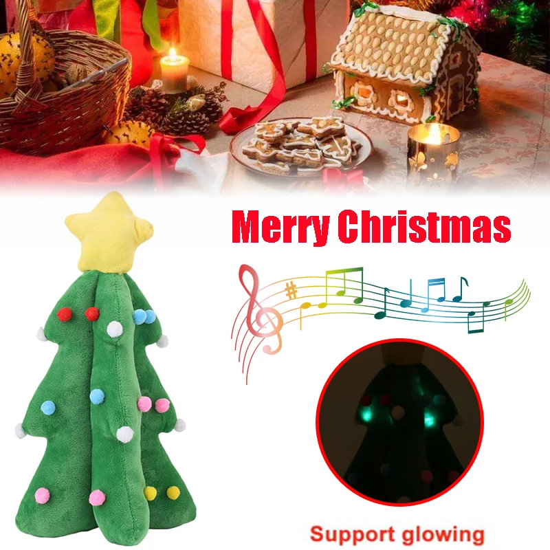 

Luminous Stuffed Plush Christmas Tree Toys New Year Door Wall Hanging Ornaments Artificial Tree Kids Room Decoration Home Party