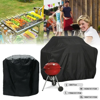 

BBQ Cover Barbecue Burner Protector Grill Accessories Oxford Cloth Black Waterproof Anti-corrosion protect 58-190cm Outdoor Dust