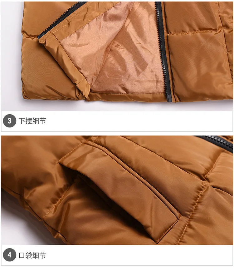 Новинка зимы Стиль женское платье Slim Fit для похудения Теплая кофточка в полоску с длинным Стиль корейско-Стиль пуховая куртка одежда на Хлопчатобумажной Подкладке