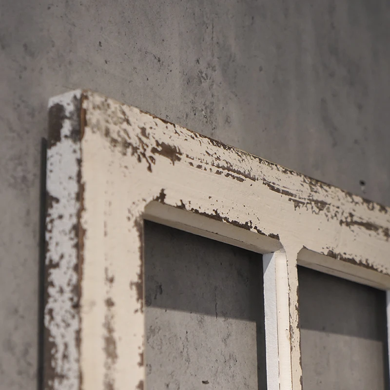 Cornice Decorativa Per Finestre In Legno – Stile Shabby Chic, Marrone E Bianco, 70x43 Cm, Perfetta Per Pareti E Finestre