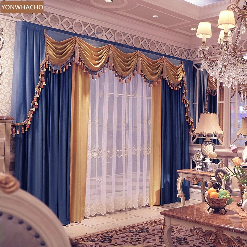 Custom Curtains Stunning European Luxury Living Room Atmosphere Velvet ...