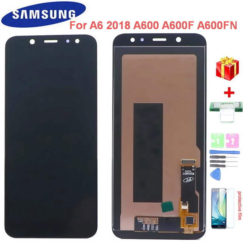 Для Samsung Galaxy A6 ЖК дисплей 2018 A600 A600F A600FN SM сенсорный экран дигитайзер сборка с регулировкой яркости|Экраны для
