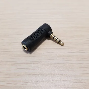 

10pcs/lot 90 Degree Elbow 3.5mm 4 Pole Male to Female DC Adapter Connector Gold-Plated for Iphone Black