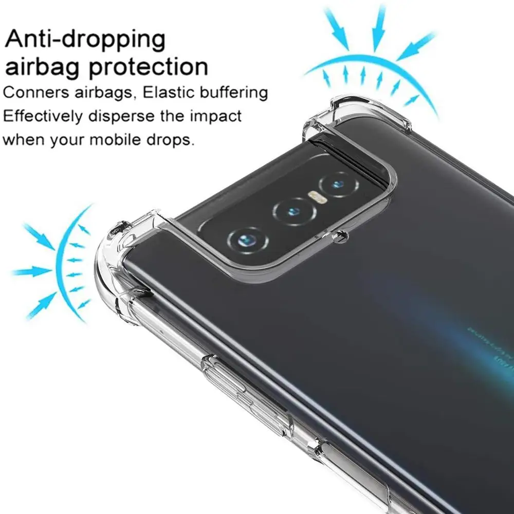 Phone Case Case for Zenfone 7 ZS670KS Shockproof Durable Soft TPU Reinforced Corners Cover for Asus Zenfone 7 ZS670KS Pro ZS671KS