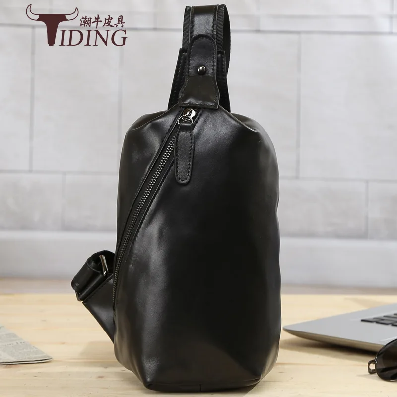 

New Style Chest Pack Men's Genuine Leather Street Fashion MEN'S Messenger Bag Full-grain Leather Outdoor Casual Men's Bag 3176