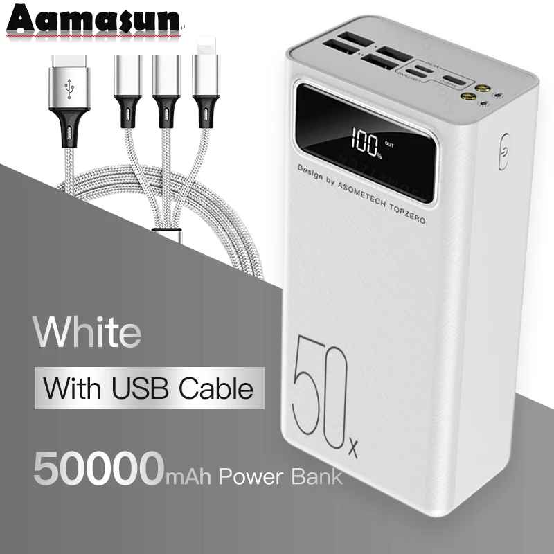 

Power Bank 50000mAh Portable Charger LED Light Poverbank Powerbank 50000 mAh External Battery For iPhone Xiaomi Samsung Huawei
