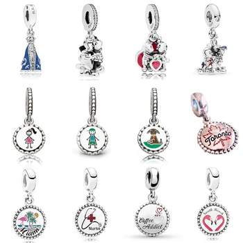 

NEW 100% 925 Sterling Silver Limited Edition Dress Cute Animal Dangle Charm Mood Pendant Fit DIY Bracelet Girl Original Jewelry