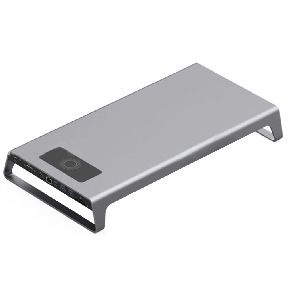 Алюминиевая док-станция для монитора с поддержкой USB C концентратор 4K HDMI VGA TF карта Беспроводная зарядка JHP-лучший