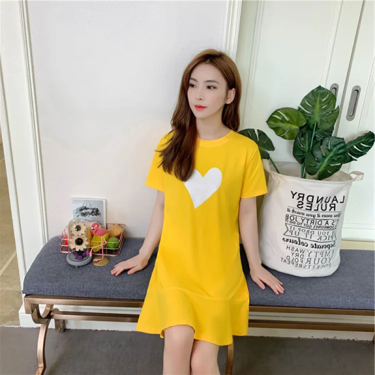 

2020 Summer New Style Flounced Fishtail Dress Women's Korean-style Summer Casual Sweet Mid-length Short Sleeve Dress Women's