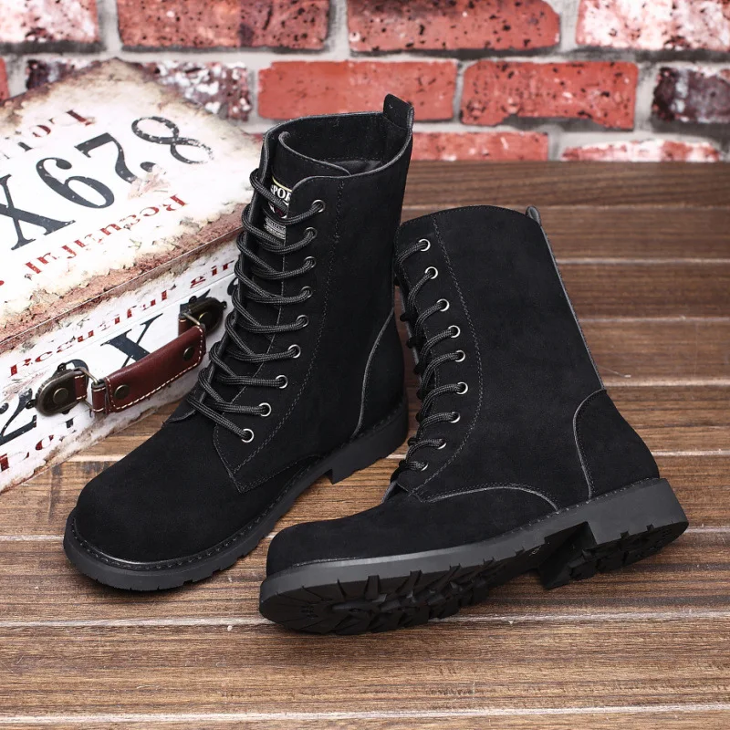 

2014 Big Head Worker Boot Nubuck Leather Men's Martin Boots bao ban