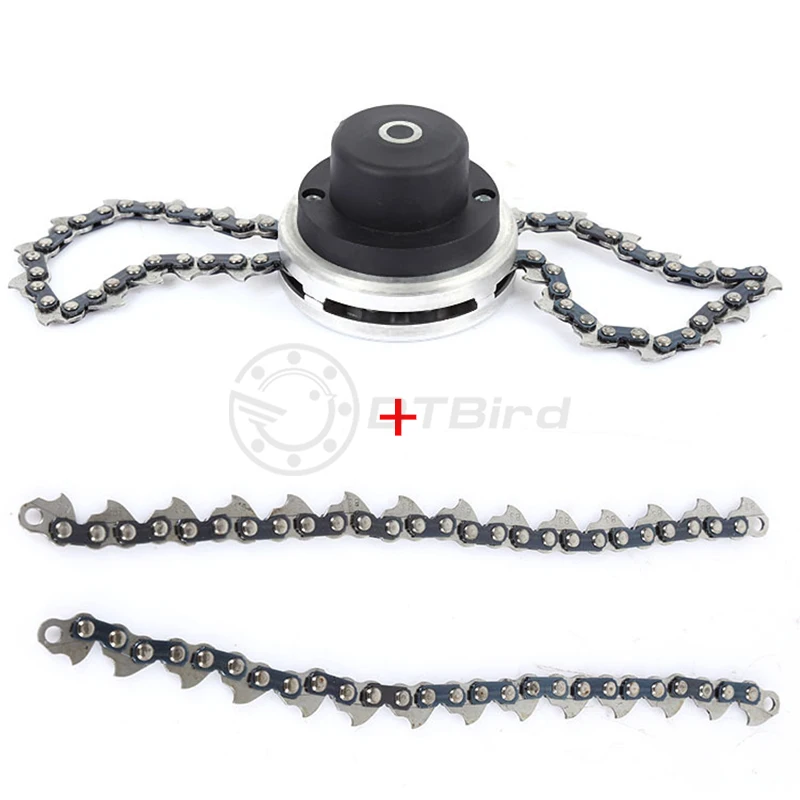 1Set Head and Chain Универсальный 65Mn триммер головка катушка кисть для цепи резак садовый электротриммер головка модернизированная с уплотненной цепочкой для газонокосилки - Цвет: 1Set Head and Chain