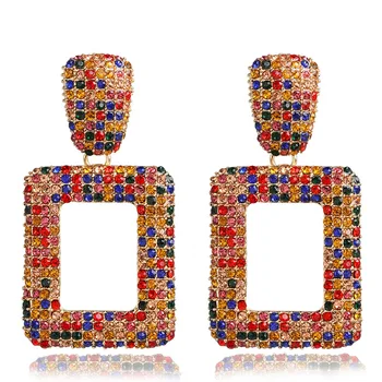 

zara*women exaggerated new geometric square vohe earrings for women pendientes mujer moda 2019 бижутерия accesorios mujer