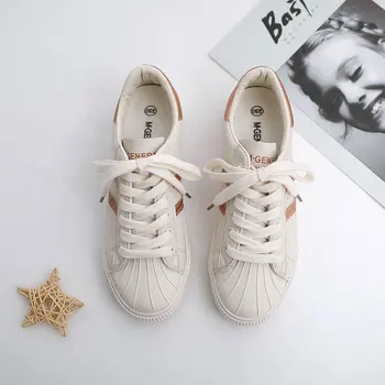 

Shell Small White Shoes Woman 2019 Autumn Student Joker Chic Trend Leisure Time Ins Motion Skate Shoes